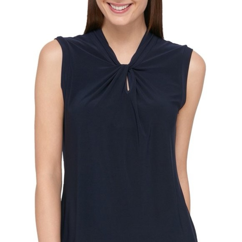Tommy Hilfiger Navy Keyhole Blouse
